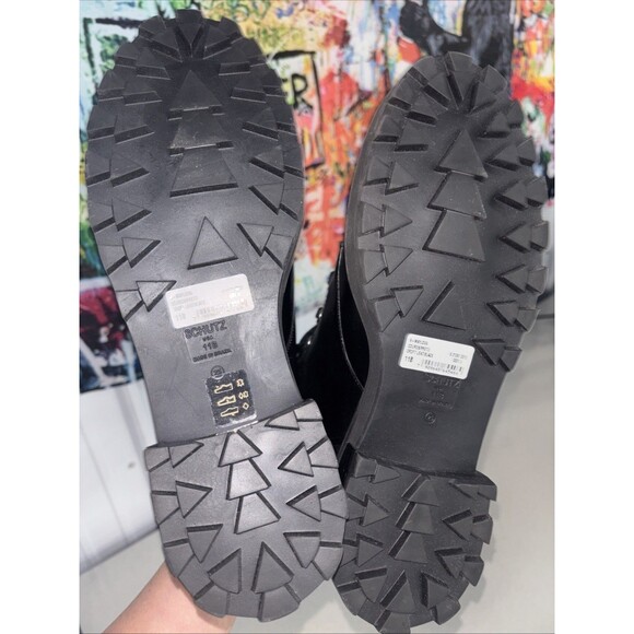 Schutz Maylova Leather Black Boots Size 11B - Picture 4 of 6